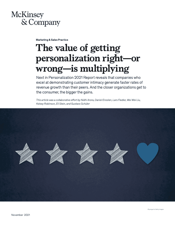 The value of getting personalization right, or wrong, is multiplying